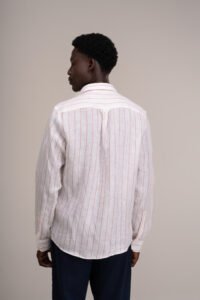 Linho Branco com Listras Vermelhas - Imagem 3